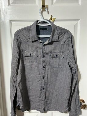 William Rast Navy Checked Shirt Label Detail